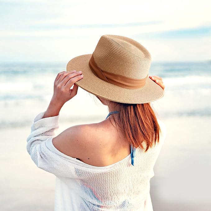 DRESHOW Women Straw Panama Hat