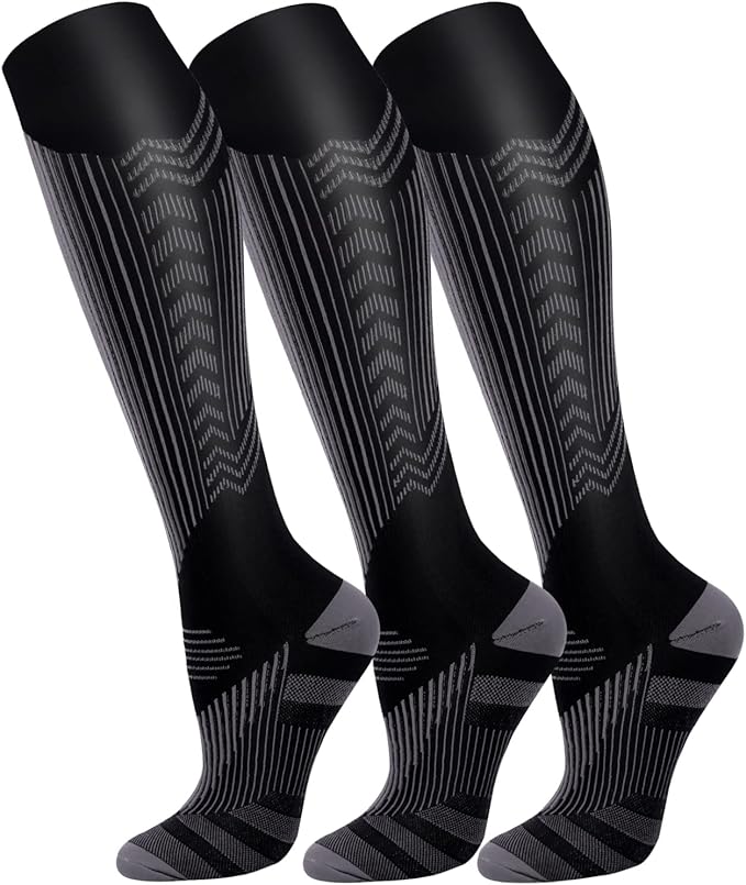 FuelMeFoot 3 Pack Copper Compression Socks - Compression Socks Women & Men Circulation - Best for Medical,Running,Athletic