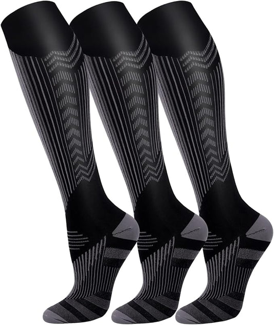 FuelMeFoot 3 Pack Copper Compression Socks - Compression Socks Women & Men Circulation - Best for Medical,Running,Athletic