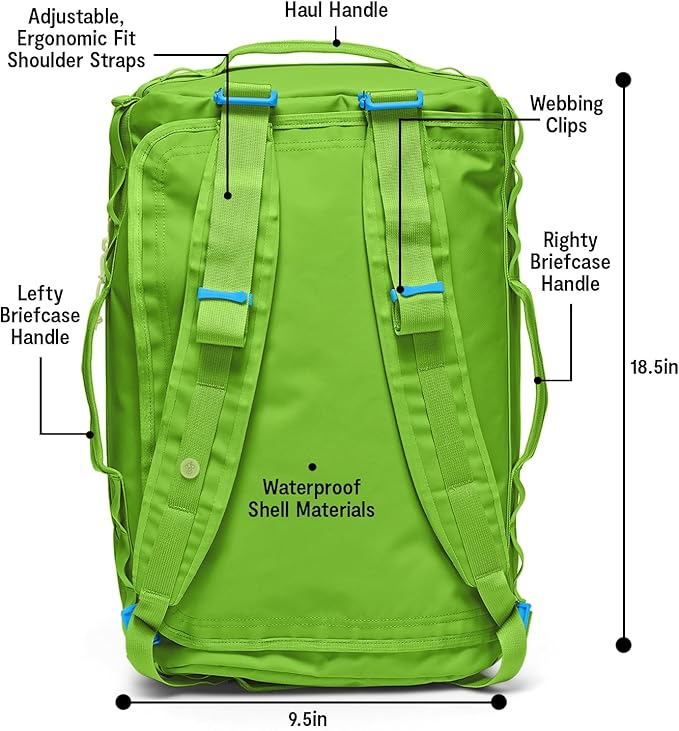 Baboon to the Moon Go-Bag Mini 32L – Detachable Straps, Small Duffle Bag for Travel, Gym Bag for Women, Mens Travel Bag, Duffel Bags for Traveling, Travel Duffel Bags for Women (Lime Breeze)