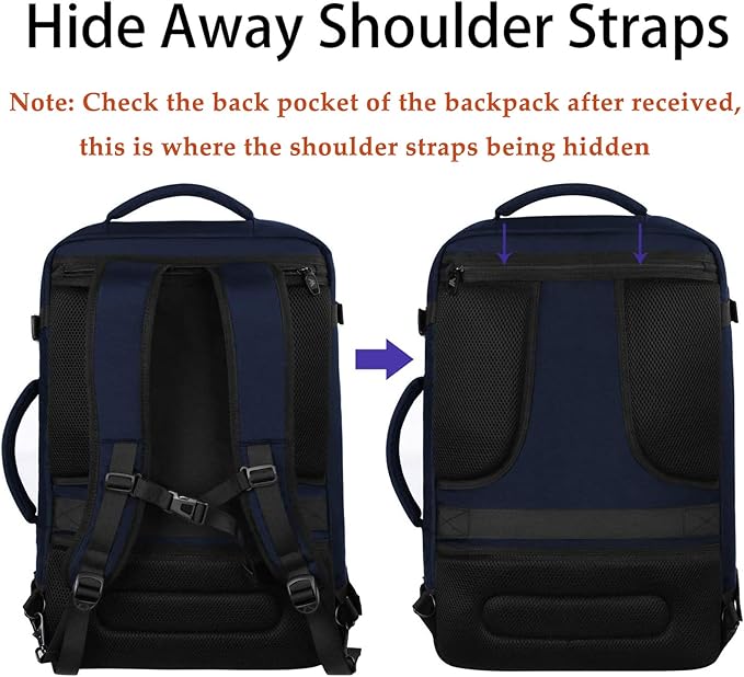 MATEIN Extra Large Mens Travel Backpack Carry on, Expandable Traveling Backpack for Men Airline Approved, Water Resistant Business Casual Daypack, Traveler Gift, Blue