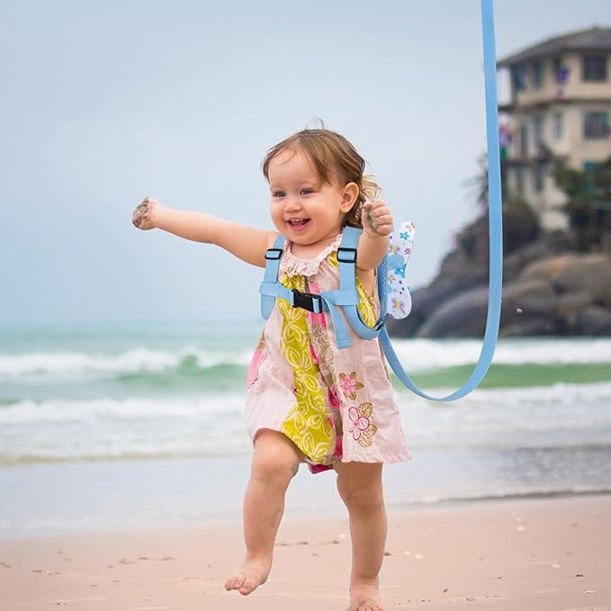 Accmor 3 in 1 Toddler Harness Safety Leashes + Anti Lost Wrist Link, Kids Harness Children Leash for Girls, Child Safety Leash Cute Baby Safety Harness Belt Strap Hold Kids Close While Walking (Blue)