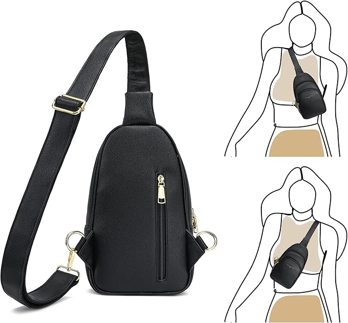 INICAT Crossbody Sling Bags Fanny Packs Valentine's Day Gifts Vegan Leather Travel Vacation Essentials Purses Women