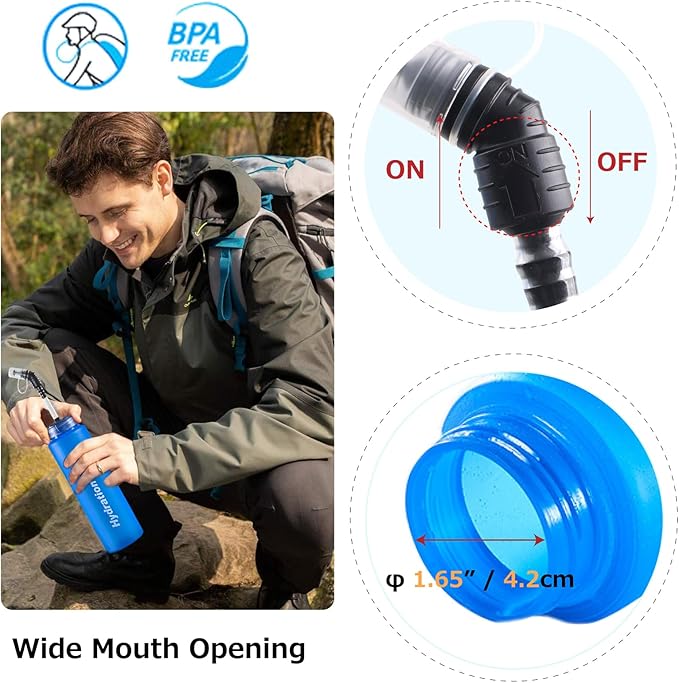 Azarxis TPU Soft Flask Collapsible Water Bottles BPA-Free 250ml 350ml 500ml 600ml for Hydration Vest Pack Running Hiking Cycling Climbing