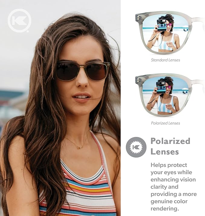 Knockaround Paso Robles Polarized Sunglasses for Women & Men - Impact Resistant Lenses & Full UV400 Protection