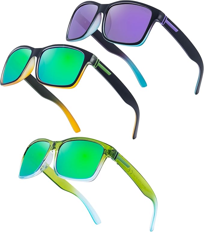LECKIRUT Vintage Polarized Sunglasses for Men Women Retro Oversized Square Mirror Sun Glasses