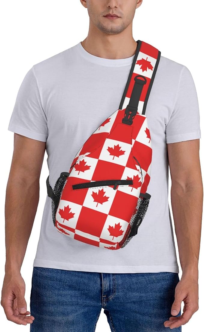 GJXFLSY Canada Flag Pattern Sling Backpack Crossbody Bag Casual Chest Bags Travel Hiking Daypack Shoulder Bag for Women Men