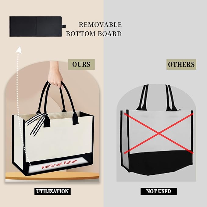 BeeGreen Embroidery Monogram Initial Tote Bag for Women Teacher Mom Friend Personalized Gift for Birthday Beach Work Wedding