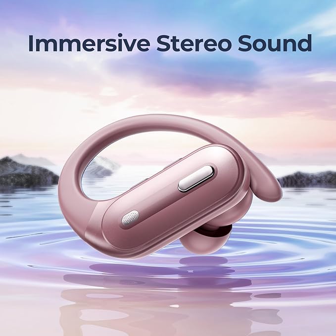 Active Noise Cancelling Wireless Earbuds Bluetooth Headphones 90 Hrs Playtime Ear Buds with Power Display Over-Ear Earphones with Earhooks IPX7 Waterproof Stereo Transparency Headset for Sports/Gym