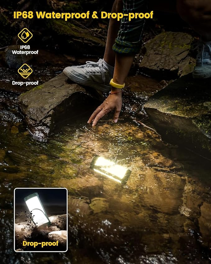 Glocusent 106 LED Camping Lantern Rechargeable, Up to 80Hrs, 5000mAh Lantern with 5 Brightness 3 Modes & SOS, IP68 Waterproof, Max 1200LM, Camping Light for Power Outages Hiking Emergency Hurricane