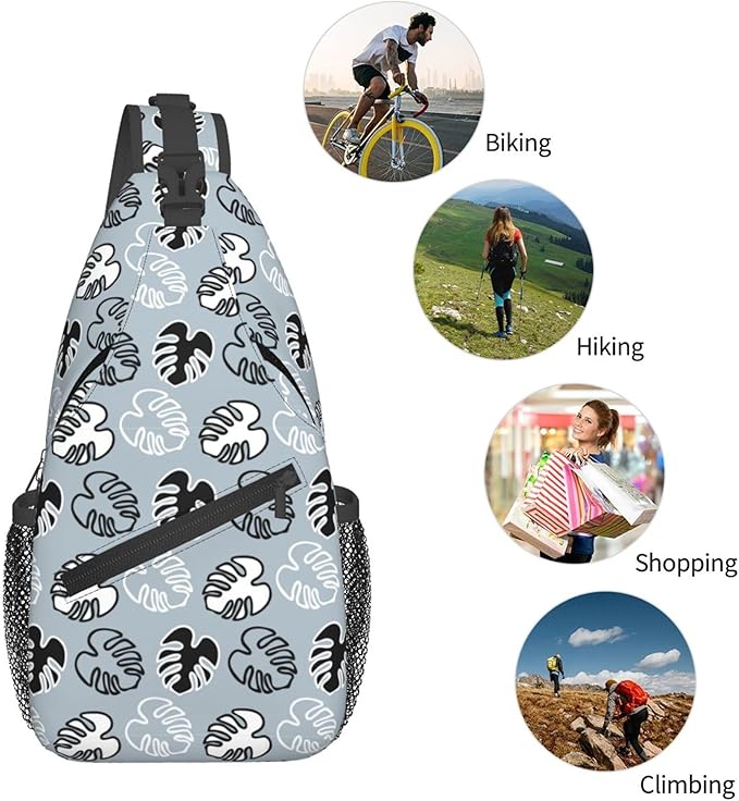 Hawaii Tropical Palm Sling Backpack Crossbody Bag Casual Chest Bags Travel Hiking Daypack Shoulder Bag for Women Men