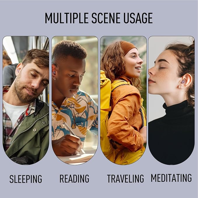 Hearprotek Sleeping Ear Plugs, 2 Pairs Ear Plugs (32db & 30db) Ultra Soft Noise Reduction and Hearing Protection earplugs for Side Sleepers, snoring, Travel, Working, Safety (Purple)