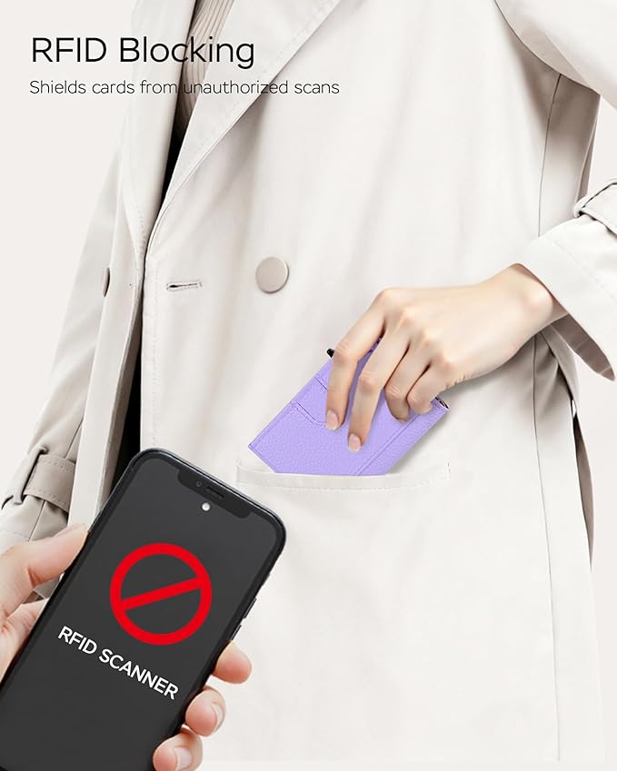 Vast Scenery Women's Small Wallet - 2026 Trendy Lavender Purple, RFID Blocking Smart Metal Pop Up Card Holder, Ultra Slim Fits Most Bags & Pockets, Holds 11+ Cards 10+ Bills, Gift for Her