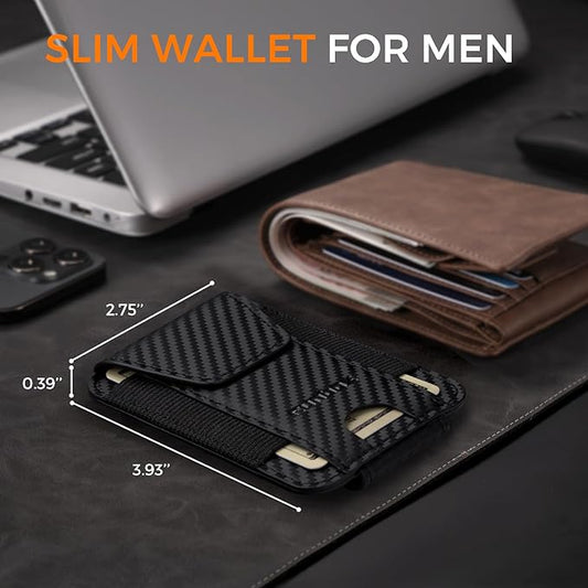 RUNBOX Slim Wallet for Men Front Pocket wallet with Magnetic Money Clip Minimalist Leather RFID Blocking wallet