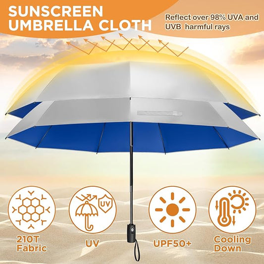 NINEMAX UV Umbrella for Sun Protection UPF 50+, 46 Inch Travel Compact Sun Umbrellas UV Blocking Small Auto Open Personal Portable for Walking