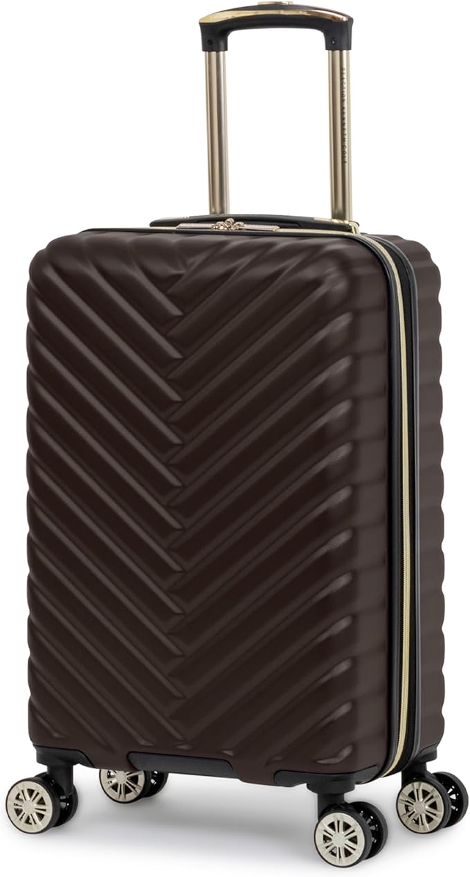 Kenneth Cole REACTION Women's Madison Square Hardside Chevron Expandable Luggage, Chocolate Brown, 2-Piece Set (20" & 28")