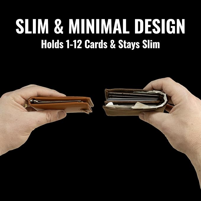 Kings Loot Trackable Airtag Wallet for Men | RFID Blocking Leather Design with Airtag Holder, Money Clip & Pull Tab | Minimalist Air Tag Wallets