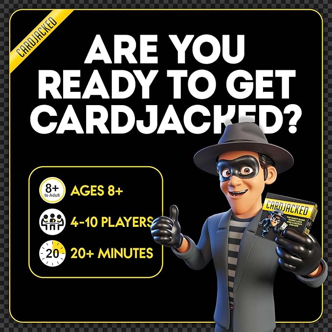 CARDJACKED Fun Card Game for Families | Family-Friendly Party Card Games for Adults | 8-12 Min. Playtime | Kids Card Game | 4-10 Players | Easy to Learn | Compact and Portable