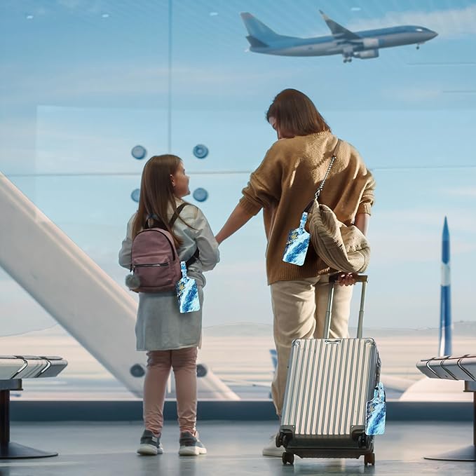 4 Pack Luggage Tag for Suitcases TSA Approved, Leather Suitcase Tags Identifiers, Cute Bag Name Travel Tags ID Labels for Women Men Cruise Airport Luggage Travel Essentials by Sodsay