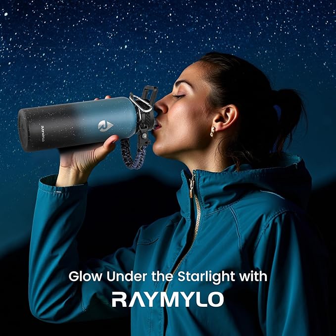 40oz Insulated Water Bottle, Triple Wall Vacuum Stainless Steel Water Bottles, Keeps Cold 48H, Reusable Metal water flask Jug for Gym, Sports, Camping, Hiking,Travel, Starry Sky-Indigo/Black