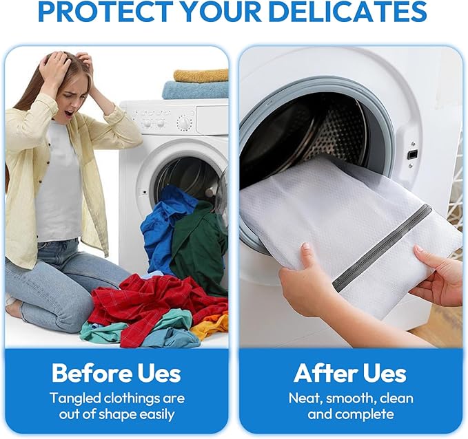 3Pcs Durable Honeycomb Mesh Laundry Bags（12 x 16 Inches） Delicates Laundry Bags for Travel, College, Dorm, Family And Apartment Dwellers