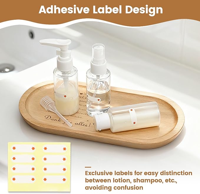 Vitog Travel Bottles Kit, TSA Approved Leak Proof Portable Toiletry Containers Set, Clear PET Flight Size Cosmetic Containers for Lotion, Shampoo, Cream, Soap, Bring a soft bottle，Set of 11 (white)