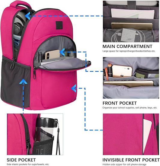 LARIPOP Travel Laptop Backpack,15.6 Inch Business Laptop backpack for Men Women with USB Charging Port,Water-Resistant Laptopack Weekender Daypack for Work College Computer