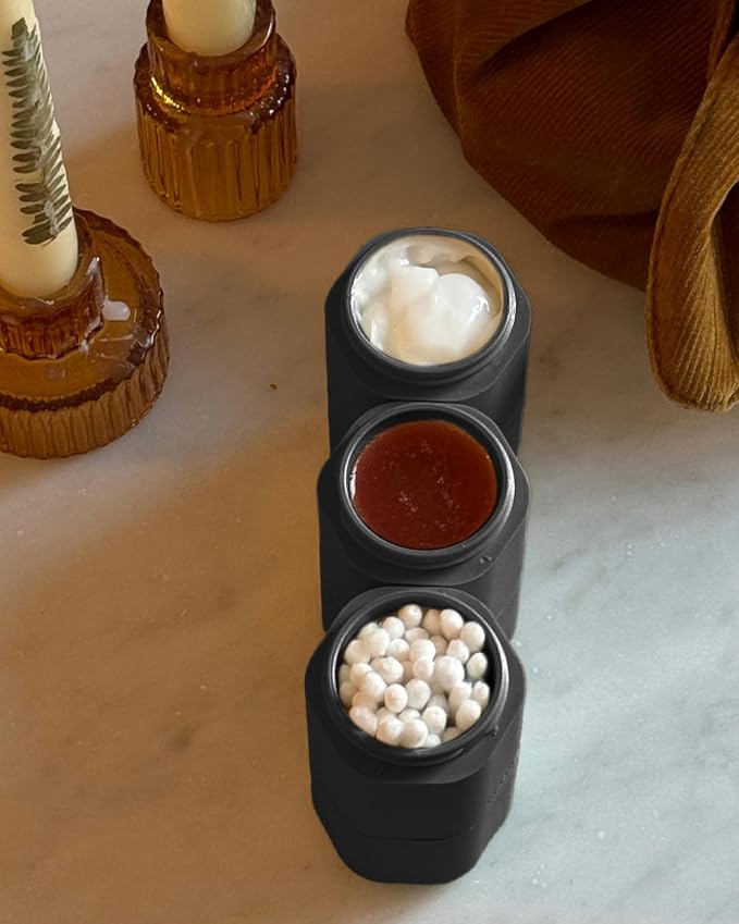 Cadence Extender - Add On to Any Flex Magnetic Containers with Lids,Extension to Travel Bottles for Toiletries - Carry On Travel Essentials For Women/Men - Adds Additional 1.43 fl oz - 3pk, Pacifiic