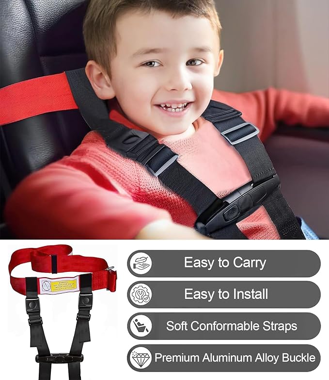 Child Airplane Safety Travel Harness, Toddler Travel Restraint, Airplane Safety Harness for Kids, Toddler Flying Safety Device to Protect Your Child, Airplane Seat Accessories for Child Travel