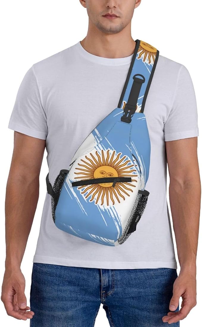 Argentina Flag Sling Bag Multipurpose Crossbody Sling Backpack Travel Cycling Hiking Shoulder Bag For Women Men
