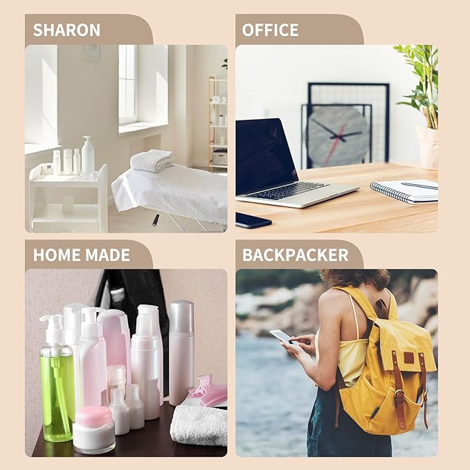 LISAPACK 8.3oz Travel Bottles with Flip Cap (4 Pcs) Empty Dispenser Container for Travel Size Cosmetics (250ml, Brown)