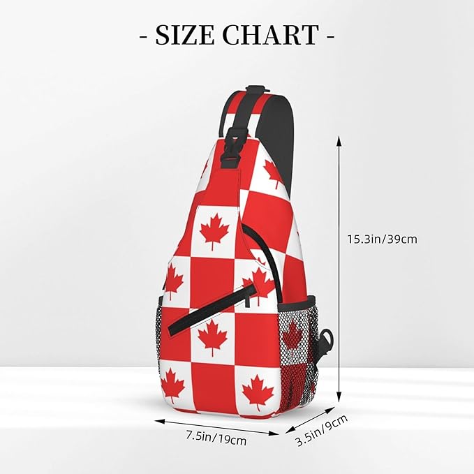 GJXFLSY Canada Flag Pattern Sling Backpack Crossbody Bag Casual Chest Bags Travel Hiking Daypack Shoulder Bag for Women Men