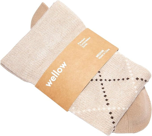 Wellow Premium Socks (Compression Socks - Regular) for Men & Women, Made with Viscose from Bamboo, Knee High, 18-25 mmHg