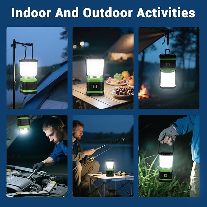 EXTRASTAR 2 PCS Camping Lantern, Lanterns for Power Outages, 260 Lumen max, 2 Flash Modes, Battery Powered Camping Gear for Camping, Hiking, Fishing, Hurricane, Storm, Outage,