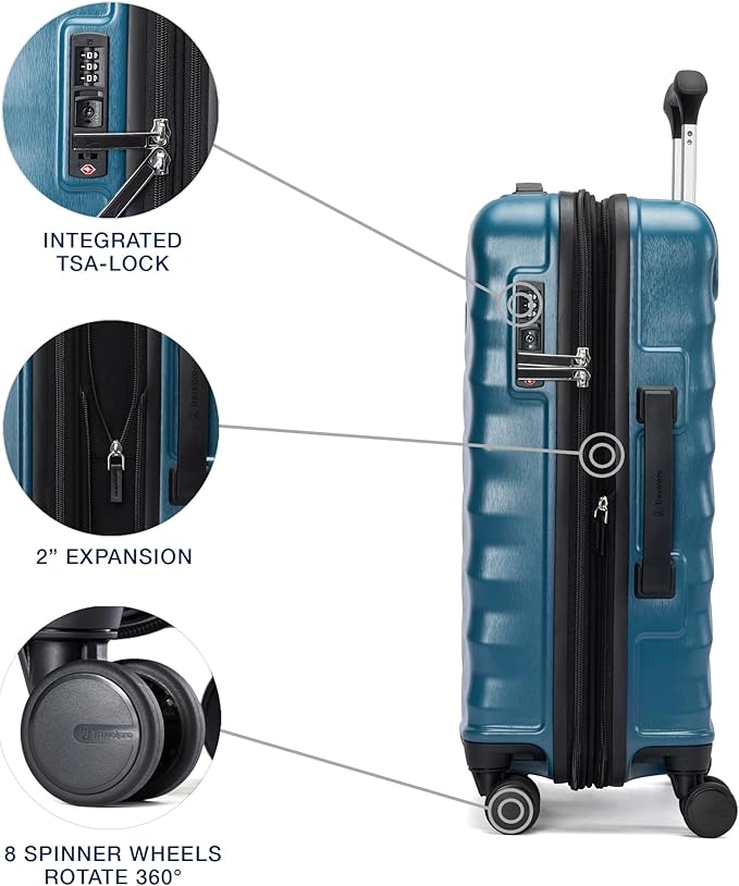Travelpro Maxlite Air V2 Hardside Expandable Carry on Luggage, 8 Spinner Wheels, Lightweight Hard Shell Suitcase, TSA lock, Teal, Carry On 21-Inch