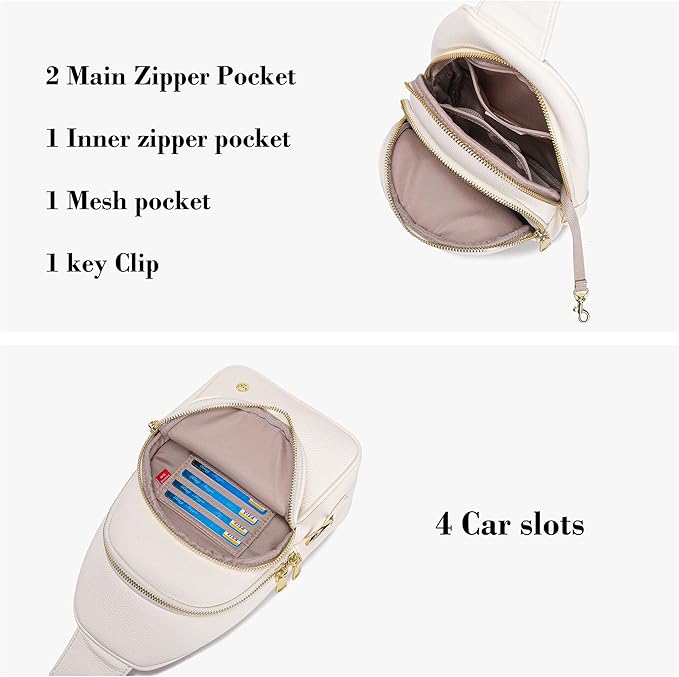 INICAT Crossbody Sling Bags Fanny Packs Valentine's Day Gifts Vegan Leather Travel Vacation Essentials Purses Women