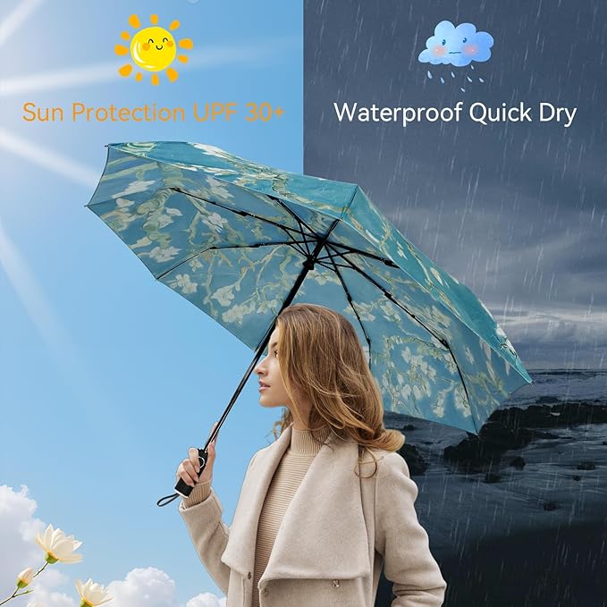 Umbrella, Pretty Umbrellas for Women and men, Ladies Umbrellas for Rain, Automatic Folding Umbrellas Open Close