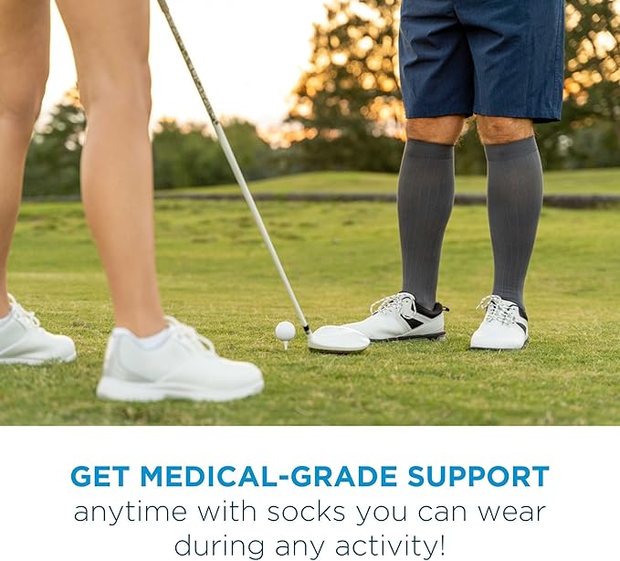 Medical Grade Compression Socks for Men & Women 15-20 mmHg by OrthoSleeve (Grey, Large)