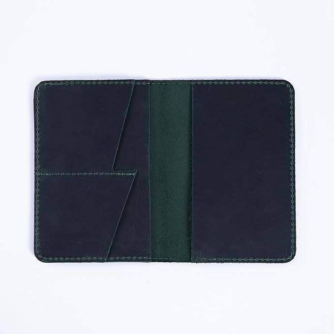 INCARNE Passport Cover - Travel Passport Wallet - Leather Passport Holder for Men Women Family with Card Slots & Note Compartmen - Sleeve Protector - Genuine Leather - Vintage Green