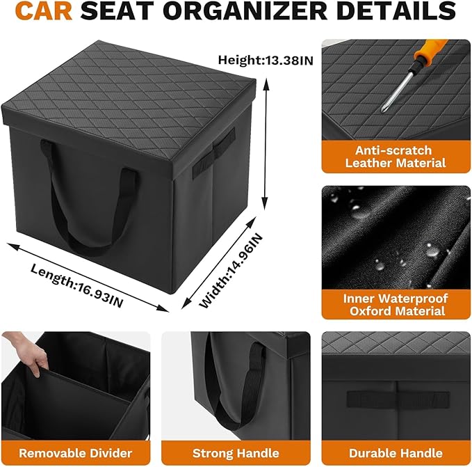 Shademax Car Seat Organizer for Chevy Suburban Tahoe 2021-2025 2026 Accessories Suburban Backseat Storage Box Car Console Organizer for Kids Toys, Baby Supplies, Dog Toys, Snack Travel Storage Box