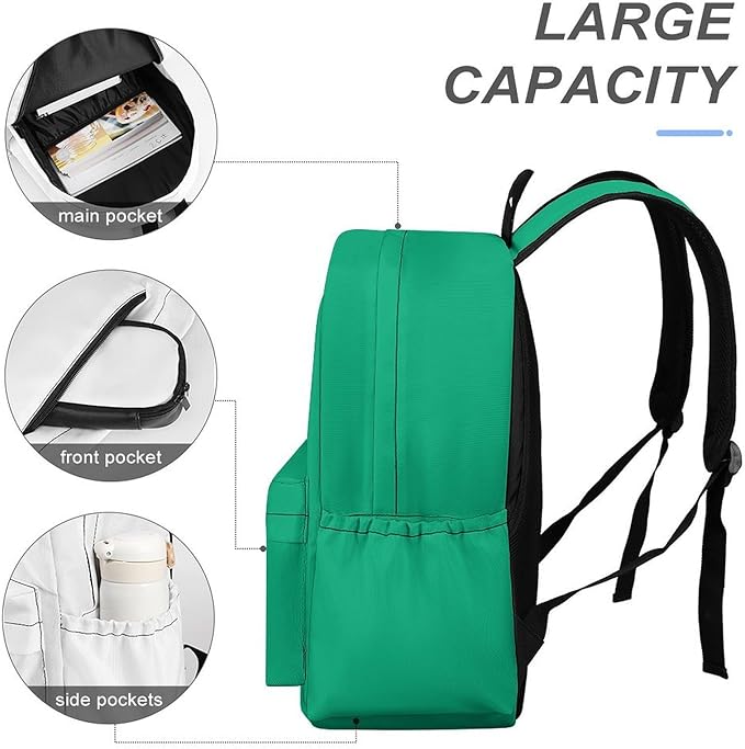 Malachite Backpack Adult Travel Daybag for Women Men College Backpack for Vacation Hiking Camping Bag