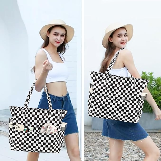 Bluboon Waterproof Beach Tote Pool Bags for Women Ladies Extra Large Carry On Bag With Wet Compartment for Weekender Travel