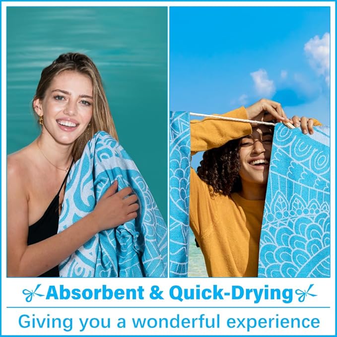 Thin Turkish Beach Towel Lightweight Soft Cotton Extra Large XL Oversized Sand Free Sandproof Absorbent Quick Dry Towels Cloud Bath Pool Travel Compact Essentials Accessories for Adult Gifts
