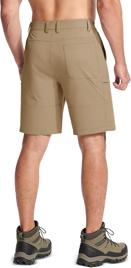 MAGCOMSEN Men's Hiking Cargo Shorts Quick Dry Lightweight 9" Golf Shorts Summer Casual Work Outdoor with 5 Zipper Pockets
