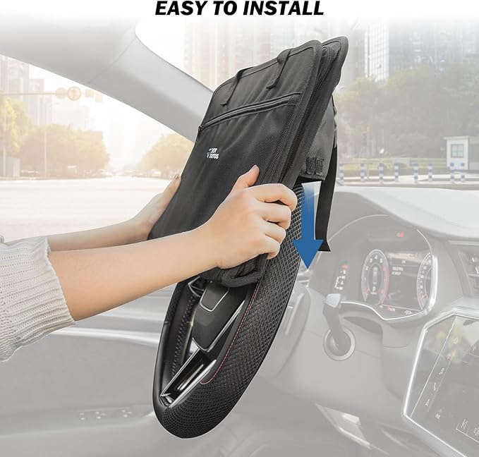 JOYTUTUS 3 in 1 Steering Wheel Eating Tray, Car Back Seat Laptop Desk, Multifunctional Office Bag, Car Work Table for Writing, Car Organizer for Kids, Commuters, Family