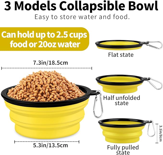 Collapsible Dog Bowl, Lightweight and Portable, Ideal for Outdoor, Hiking, Camping, and Walking Your Dog