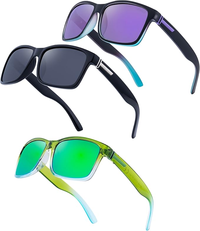 LECKIRUT Vintage Polarized Sunglasses for Men Women Retro Oversized Square Mirror Sun Glasses