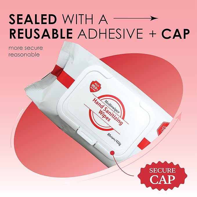 MEDIWIPER 1920 Wipes (80CT*24PK) - Hand Sanitizing Wipes Bulk Pack Alcohol Free Hand Sanitizer for Schools, Classrooms