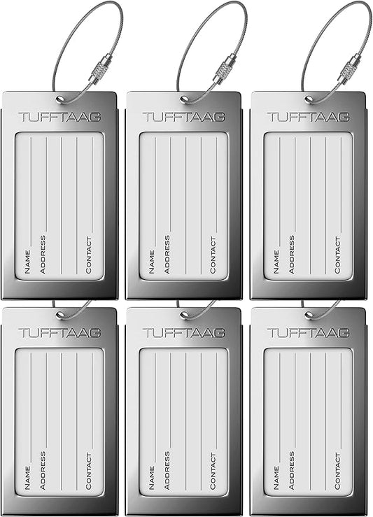 Luggage Tags Business Card Holder by TUFFTAAG - Durable Travel ID Bag Tag in Multiple Color Options, Perfect for Suitcases, Backpacks, and Carry-Ons, Easy Identification, Secure and Stylish