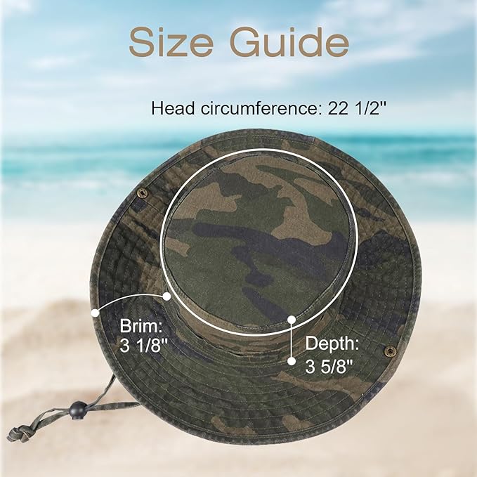 Bucket Hat Wide Brim UV Protection Sun Hat Boonie Hats Fishing Hiking Safari Outdoor Hats for Men and Women